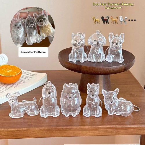 Miniaturas de acrílico transparente con forma de perro para guardar el pelo de tu mascota, en distintas razas